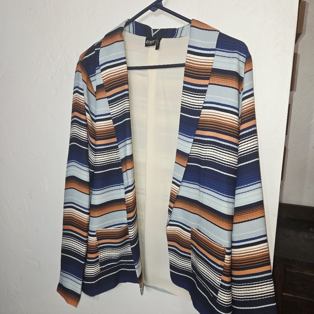 Striped Cruel Open Front Blazer